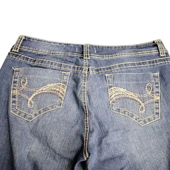 Nine West Vintage America Collection Thick Stitched Blue Denim Jean Shorts - Picture 5 of 7